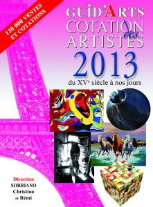 DICTIONNAIRE DROUOT COTATION  2013 En couverture "Sculpture cube mosaïque" du maître en beaux-arts Charles Carson