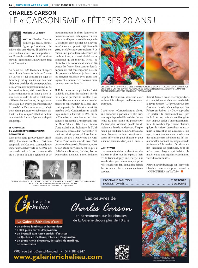 Artiste peintre International | Charles Carson | Grand-maître en beaux ...