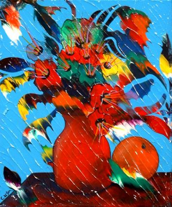 SOLD / VENDU - Bouquet de fleurs 
