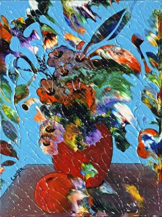 SOLD / VENDU - Bouquet de fleurs 