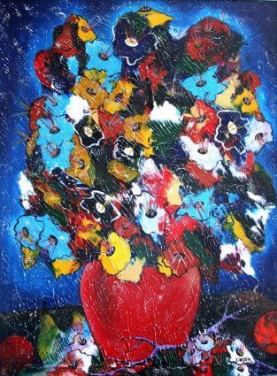 SOLD / VENDU - Bouquet de fleurs 