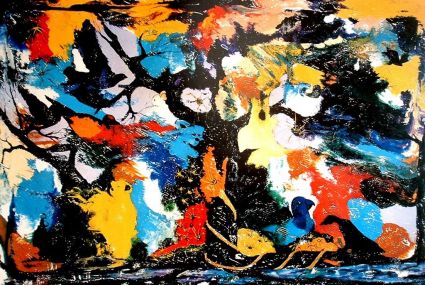 SOLD / VENDU - La création et le tisserin Baya 